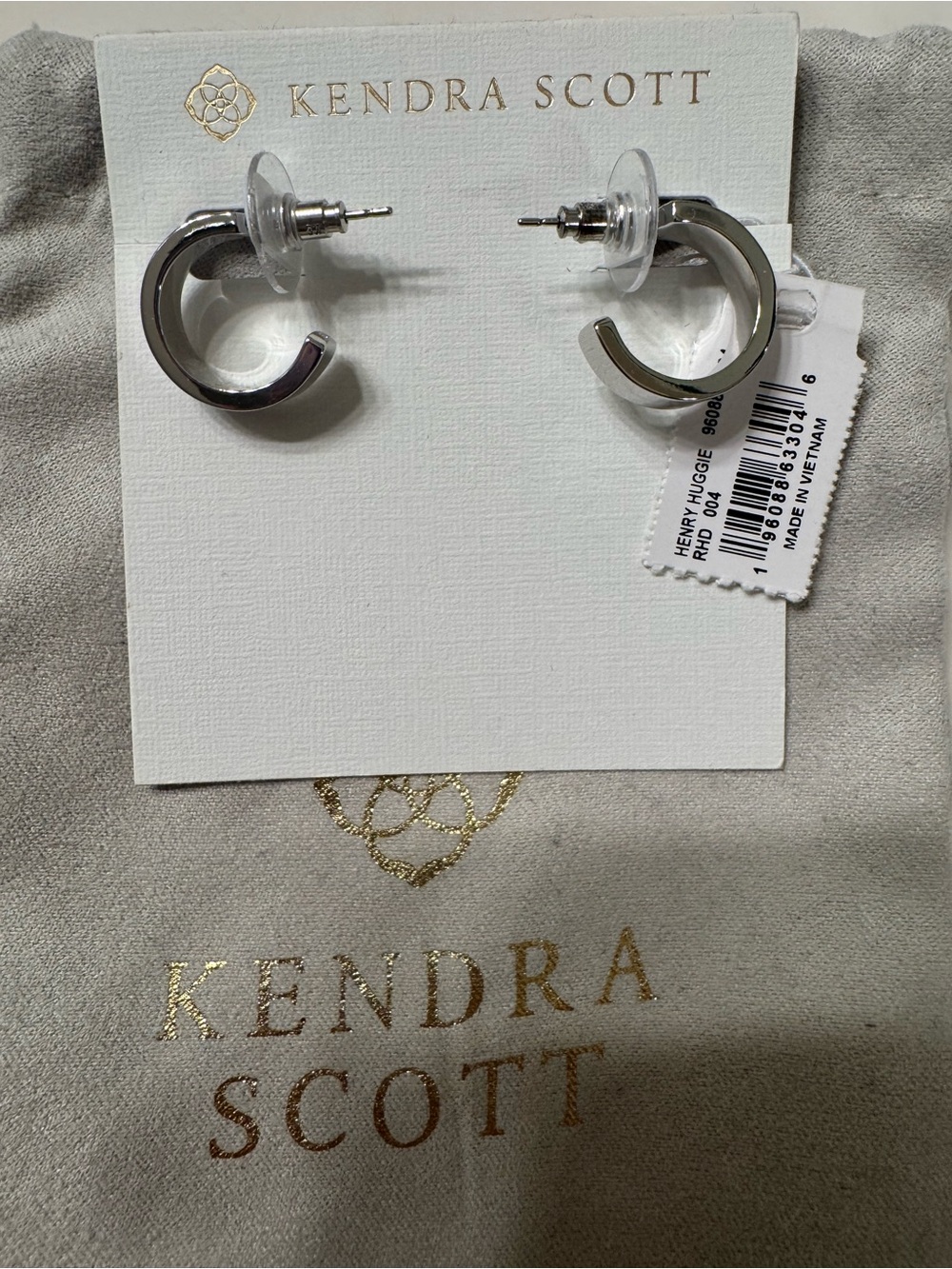 NWT - Silver Huggie Kendra Scott Earrings